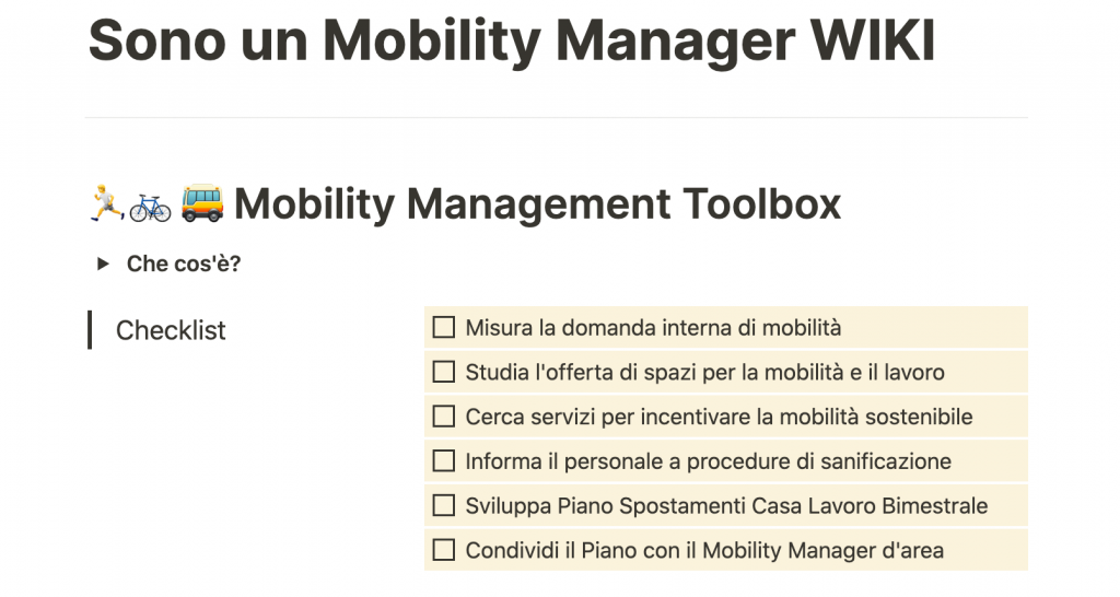 mobilità sostenibile mobility manager wiki